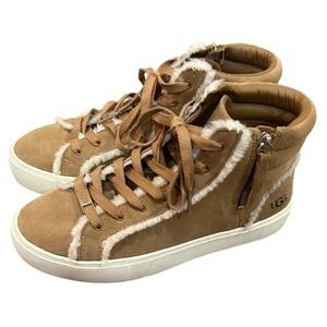 UGG Women's Brown Shearling High-Top Sneakers